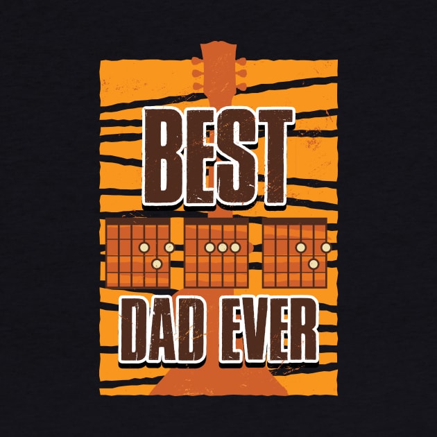 Best Dad Ever Funny Guitar Gift by CatRobot